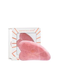 Crystallove Płytka do masażu twarzy Gua Sha z Kwarcu Różowego Akcesoria do masażu twarzy